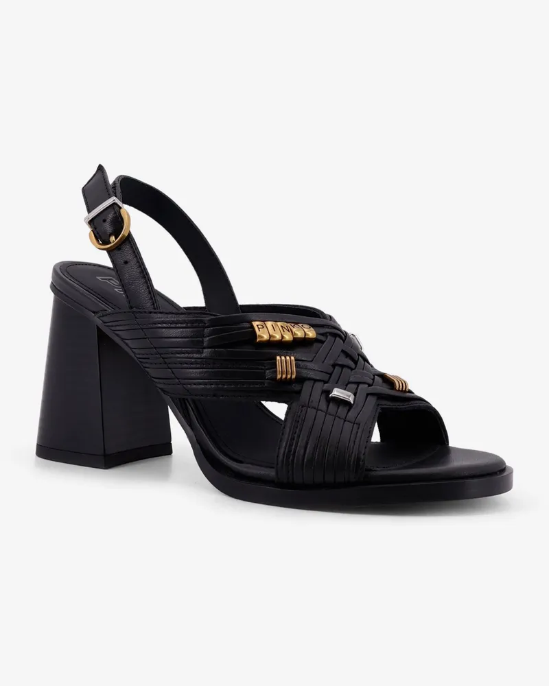 Pinko Women's Leather Sandals Lara Black Black