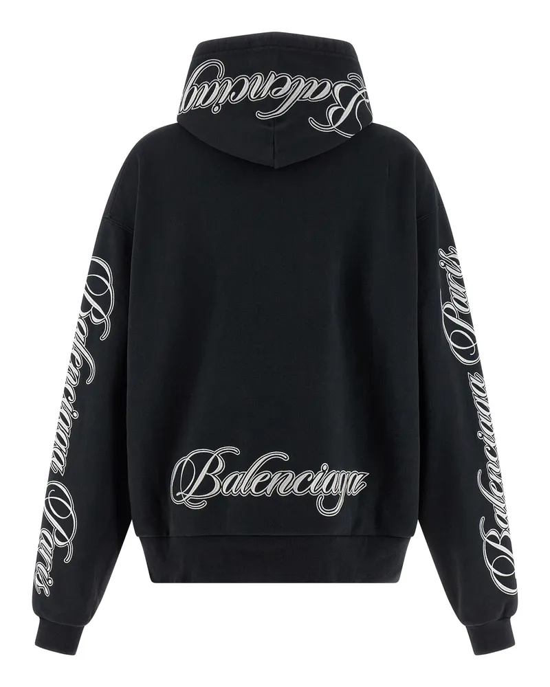 Balenciaga Women's Black Cotton Hoodie Clothing Black