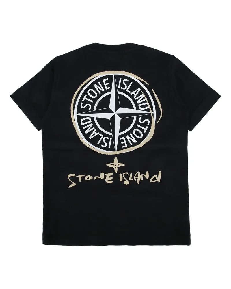 Stone Island Logo-Embroidered T-Shirt — Black Black