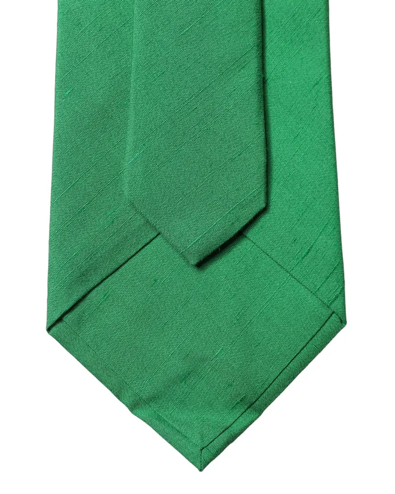 Dolce & Gabbana Green Solid Silk Cotton Adjustable Women Necktie Tie Black And White Green