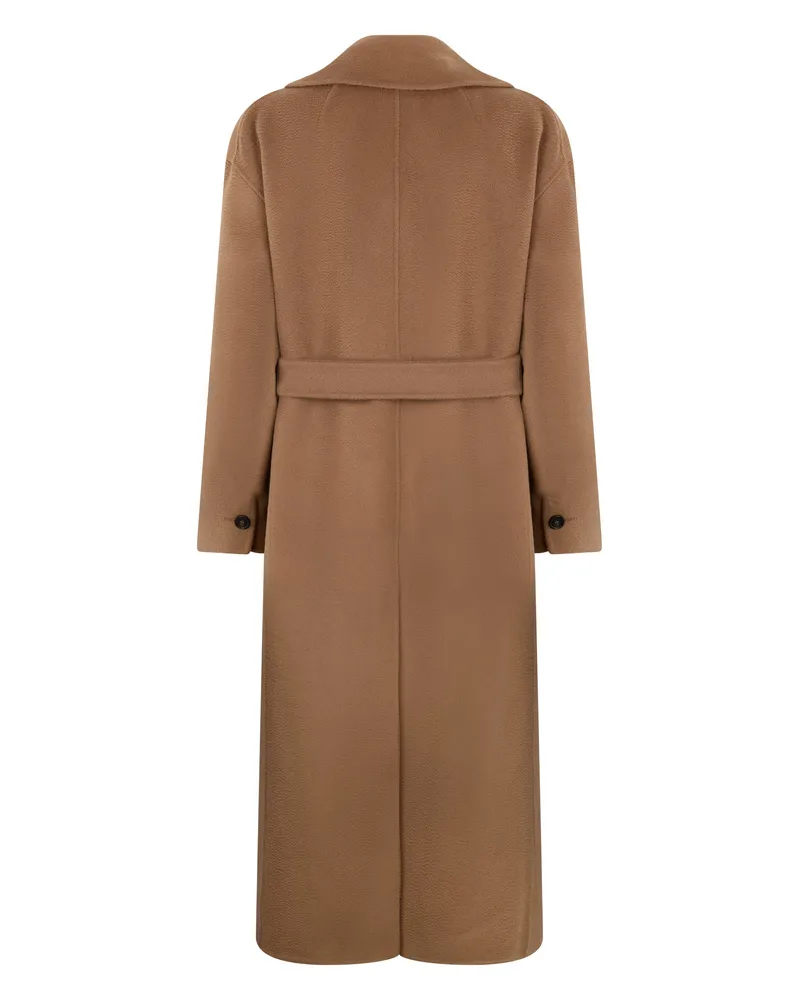 Max Mara Women's Coat Dalila Camel Virgin Wool Double Breasted & Peacoats Camel