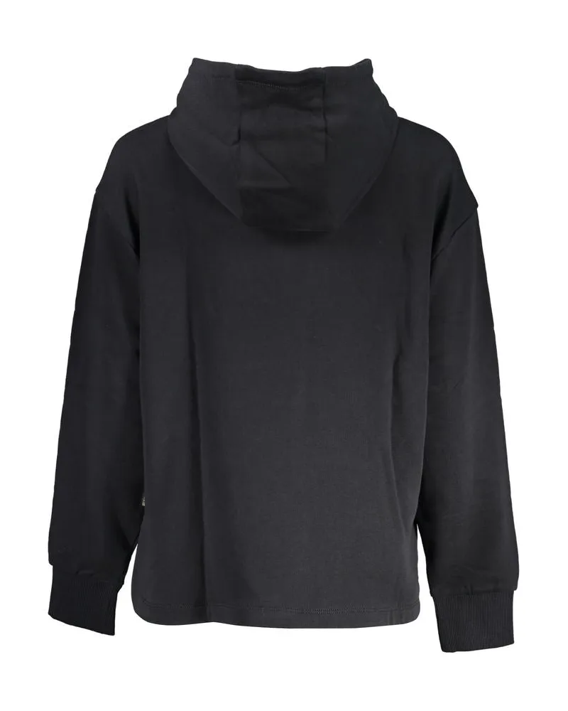 Napapijri Cotton Logo-Embroidered Hoodie — Black Black