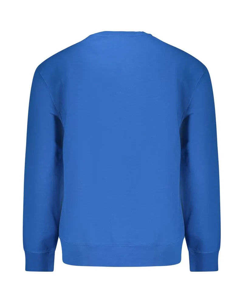 Calvin Klein Logo-Embroidered Cotton Sweatshirt — Blue Blue