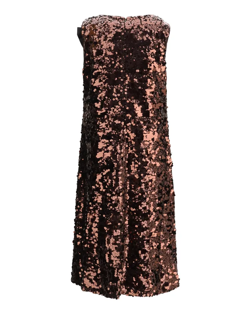 Ganni Women's Midi Dress With Sequins Demitasse Recycled Polyester; Elastane Bronze