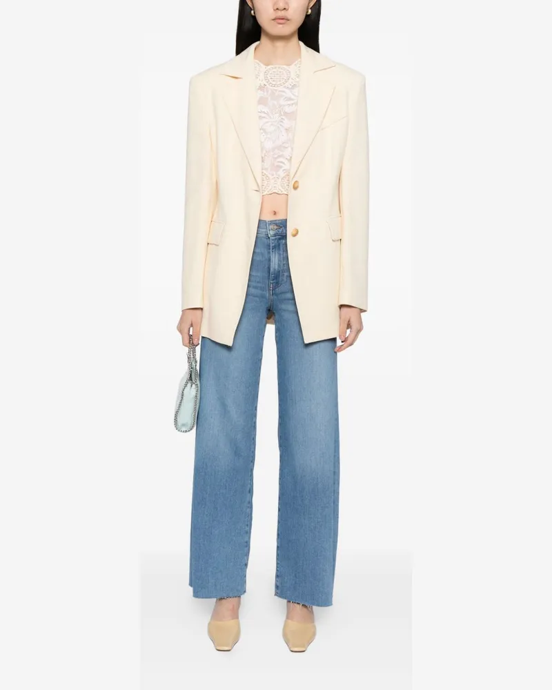 Frame Denim Women's Jeans Le Slim Palazzo Blue Cotton Blue