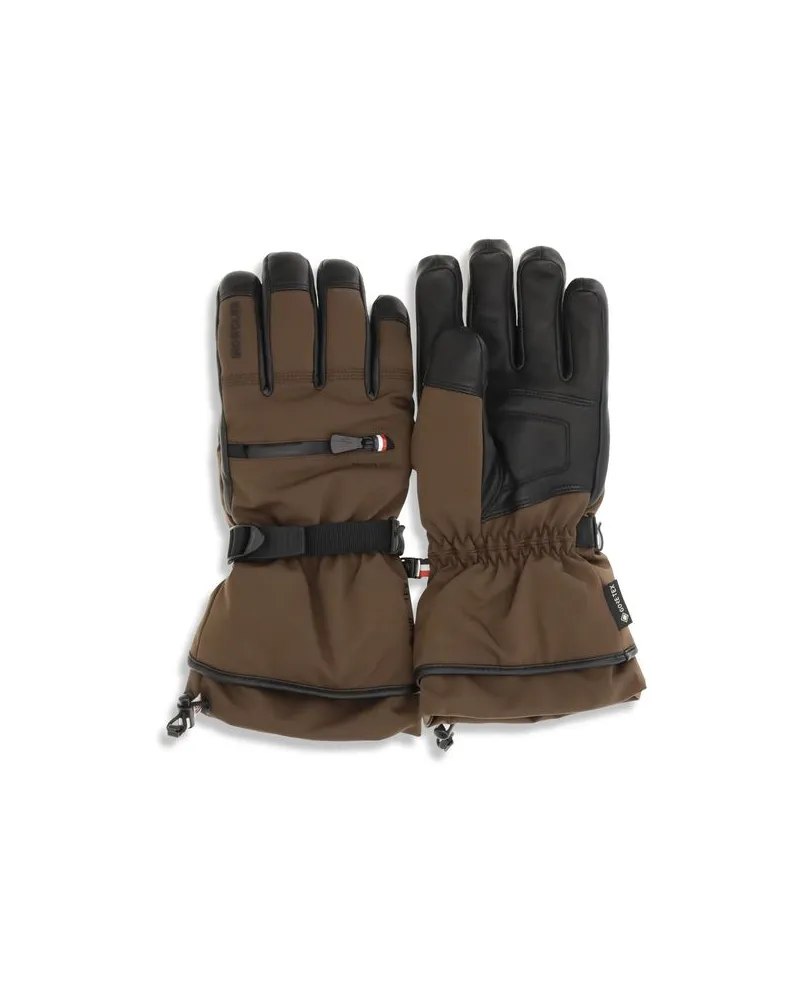 Moncler Padded Stretch-Nylon Gloves — Brown Brown