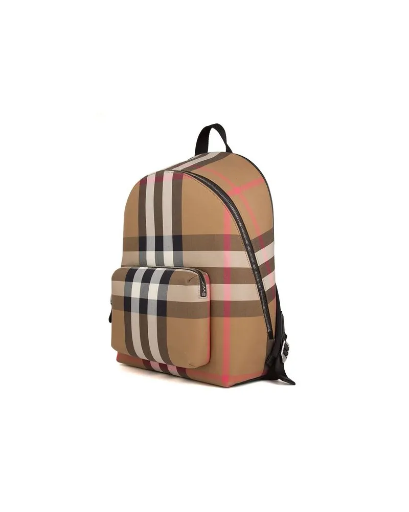 Burberry Jeff Check Backpack — Brown Brown