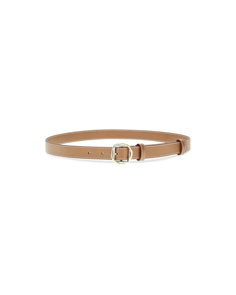 Jacquemus Slim Leather Belt — Beige Beige