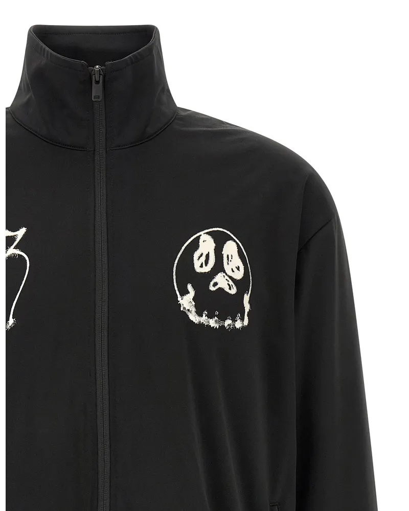 Y-3 Spray-Effect Graphic Print Sweatshirt — Black Black