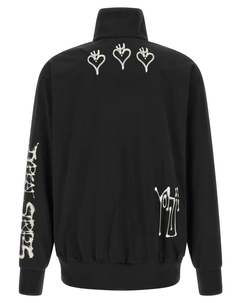 Y-3 Spray-Effect Graphic Print Sweatshirt — Black Black