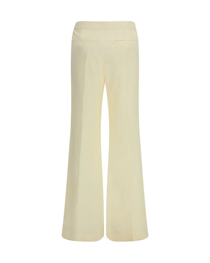 Max Mara Women's Beige Viscose Flared Pants Beige