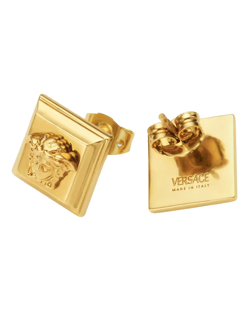 Versace Men's Earrings Medusa Head Gold-Coloured Brass Metallic Gold