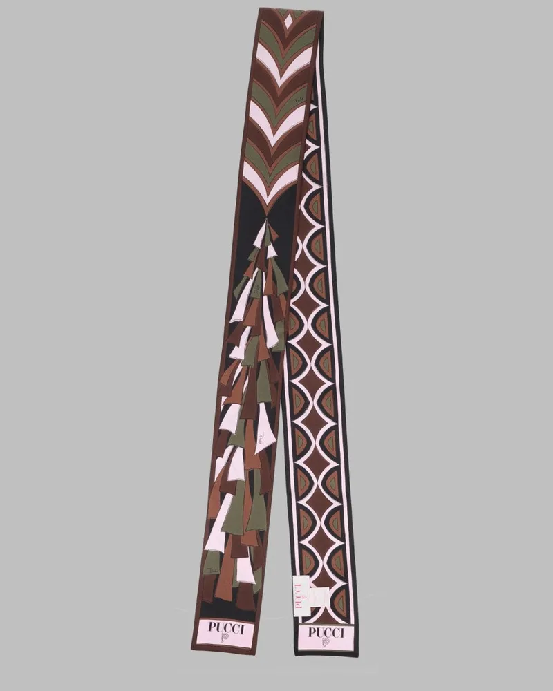 Emilio Pucci Silk Printed Bandeau Scarf — Multicolor Multicolor