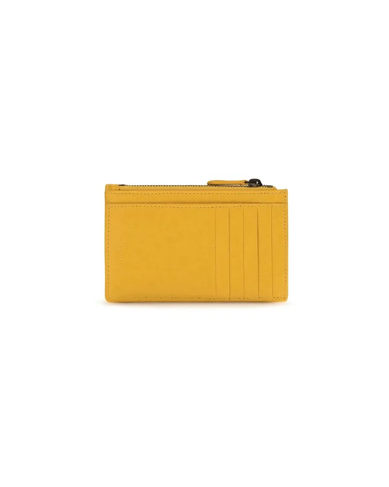 Balenciaga Women's Bicolor Lamb Ovis Aries Wallet Yellow