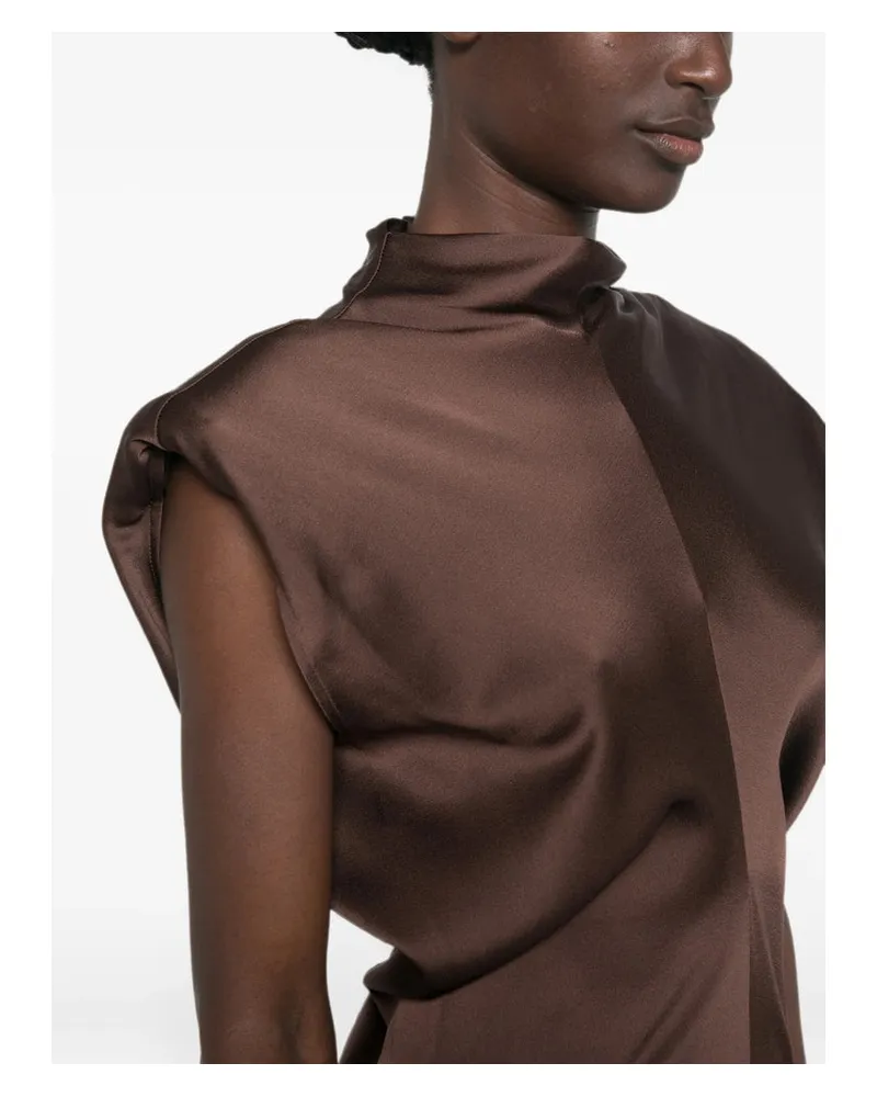 Federica Tosi Fluid Silhouette Dress — Brown 