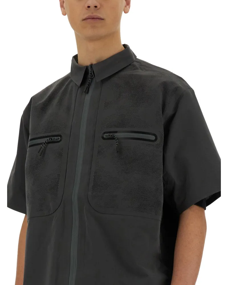 Alpha Industries Laser-Cut Polyester Shirt — Gray Gray