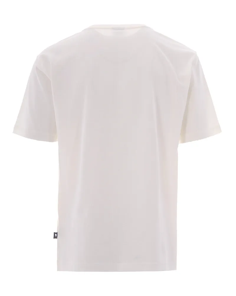 New Balance Men's T-Shirt Athletics Premium Logo Sea Salt Cotton T-Shirts And Polos White