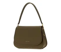 Women's Olive Green Leather Holmes Shoulder Bag Loden Borse A Mano
