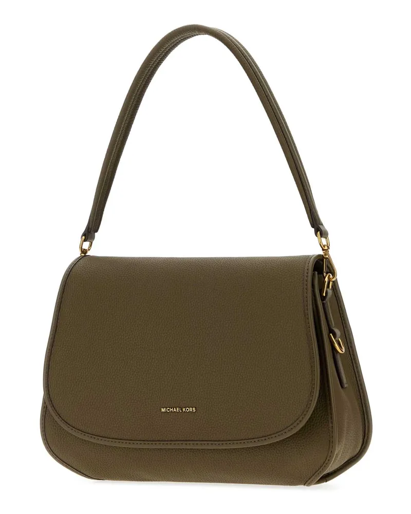 Michael Kors Women's Olive Green Leather Holmes Shoulder Bag Loden Borse A Mano Green