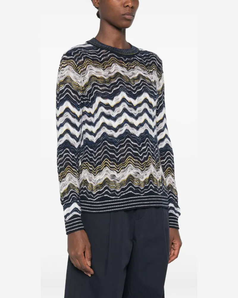 Missoni Zigzag-Knit Sweater — Navy Navy