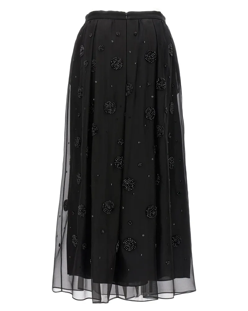 Max Mara Women's Black Silk Midi Skirt Black