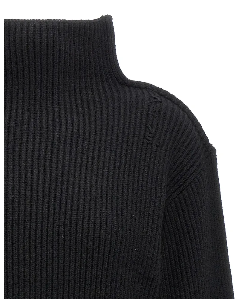 Marni Ribbed Wool Sweater — Black Black