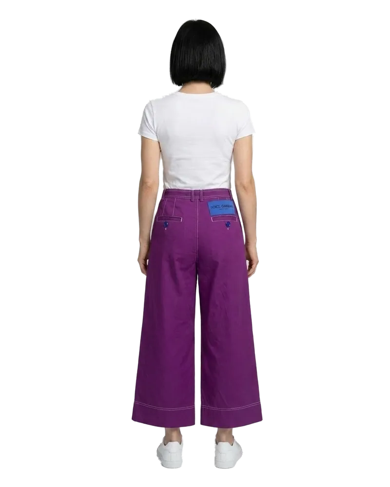 Dolce & Gabbana Women Purple Cotton Joggers (workout Pants Purple