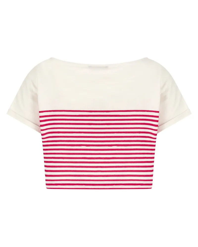 Balmain Striped Cotton Jersey T-shirt — White White