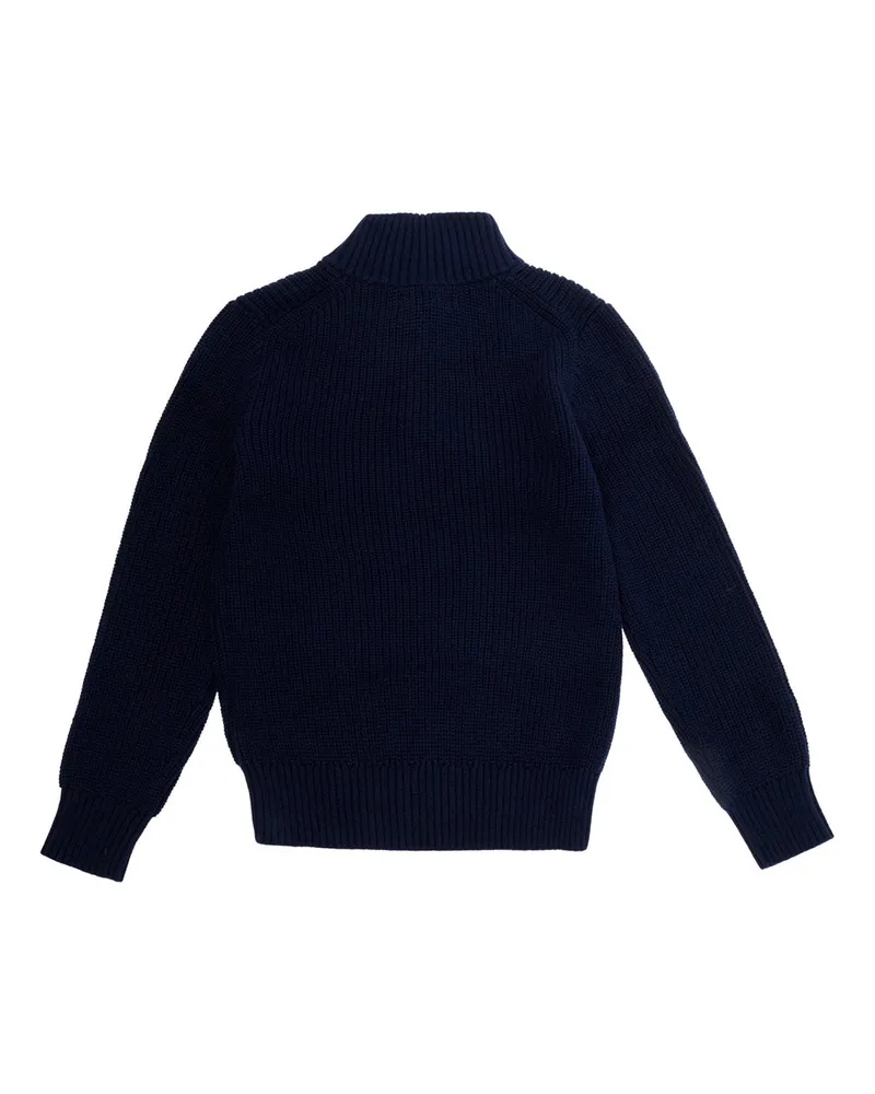 Ralph Lauren Boys' Half-Zip Sweater Blue Cotton Hoods & Sweatshirts Navy