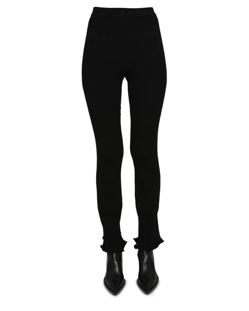 Paco Rabanne Cotton Flare Leggings — Black Black