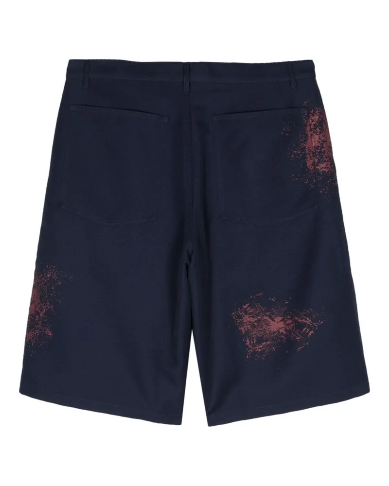 Comme des Garçons Paint Splatter-Detail Shorts — Navy Navy