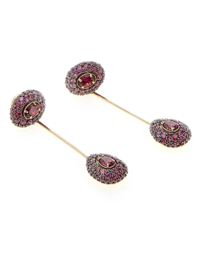 Swarovski Pink Crystal Earrings — Pink Pink