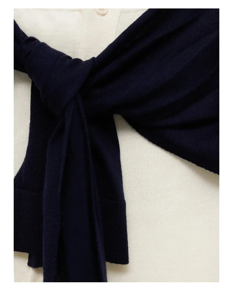 J.W.Anderson Fine-Knit Asymmetric Merino Wool Tank Top — Navy Navy