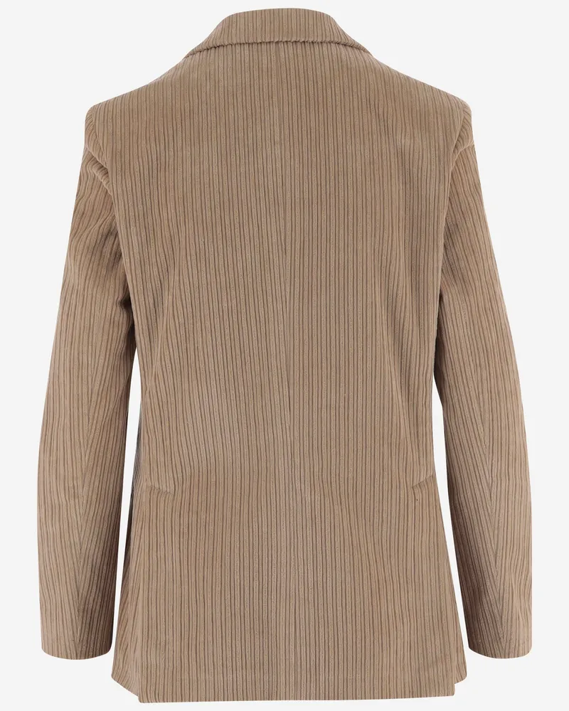 LARDINI Women's Jacket Ribbed Cotton Velvet Beige Beige