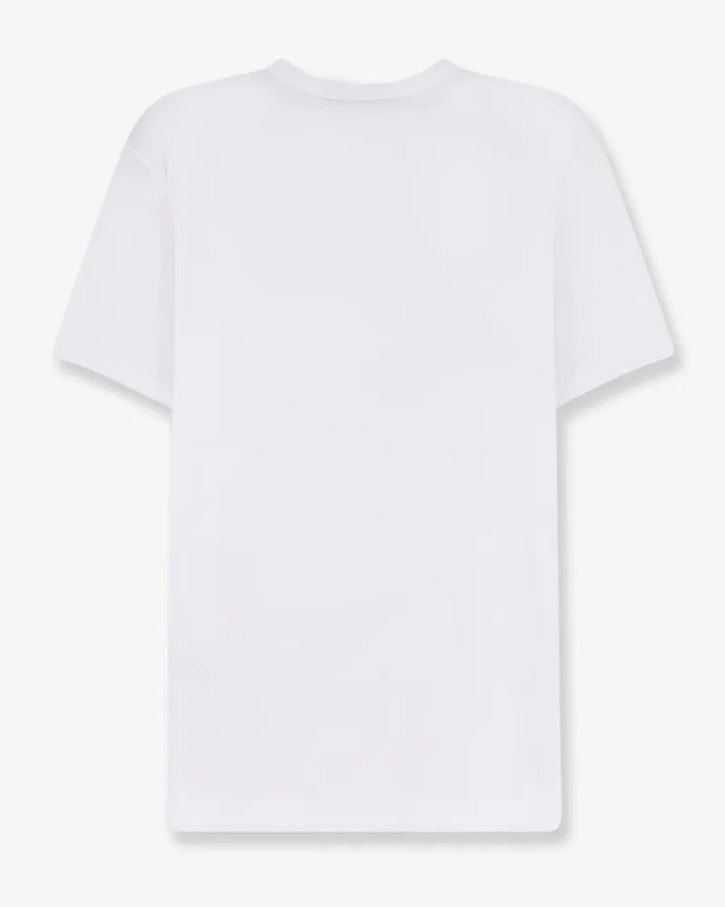 Dolce & Gabbana Men's T-Shirt With Patch Logo White Cotton T-Shirts And Polos White