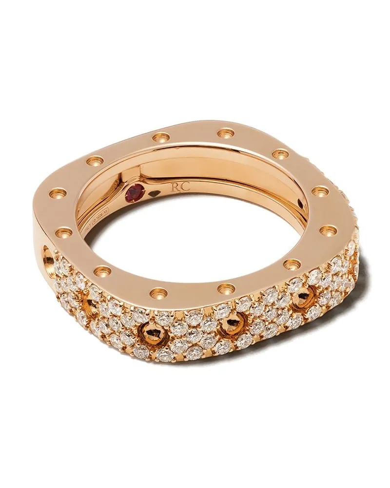 Roberto Coin Women's 18kt Rose Gold Diamond Pois Moi Ring Continuty Rose