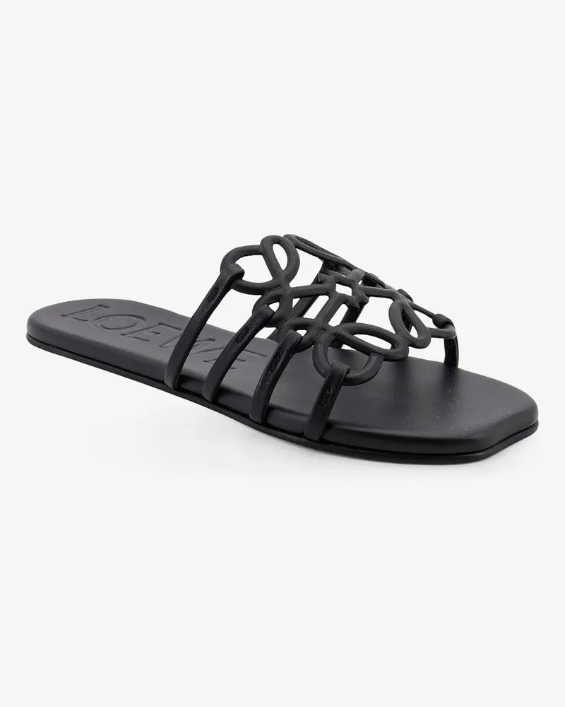Loewe Women's Sandals Paulas Ibiza Petal Leather Black 