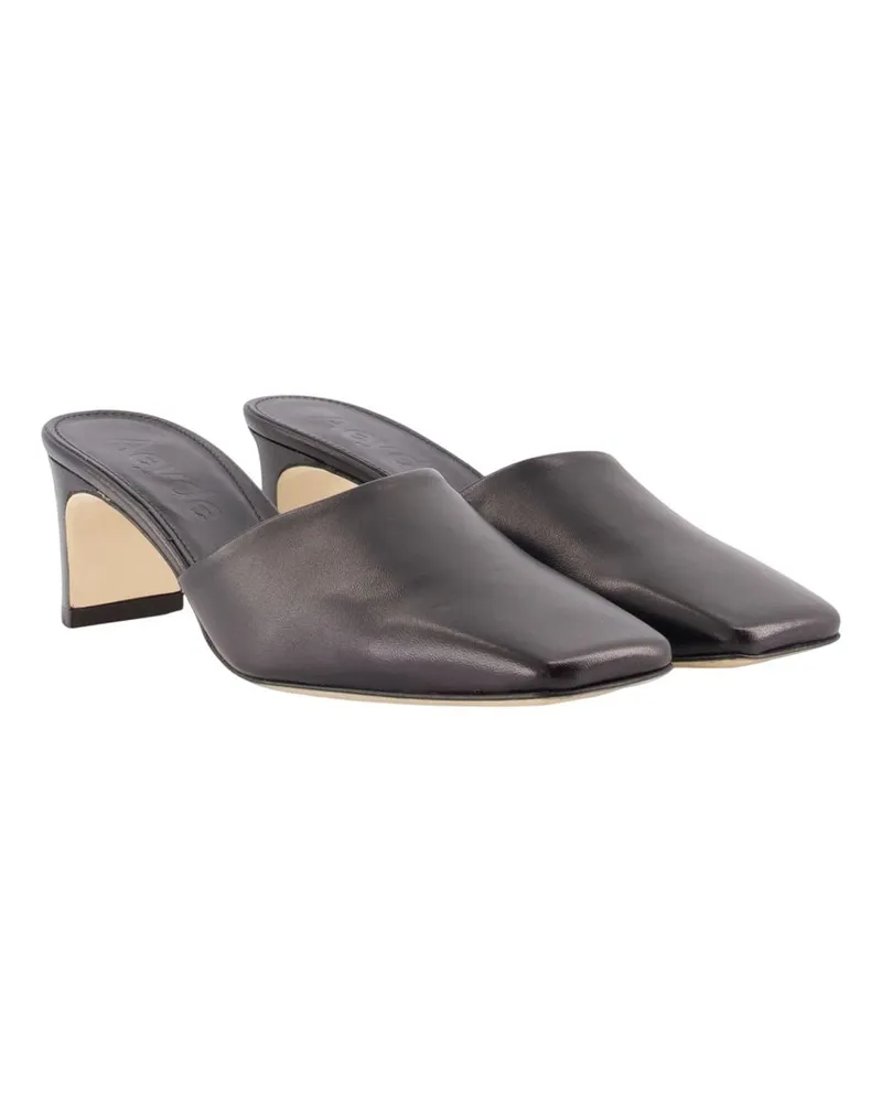 aeyde Women's Blithe Mules -  Leather Black Calfskin Shoes Black