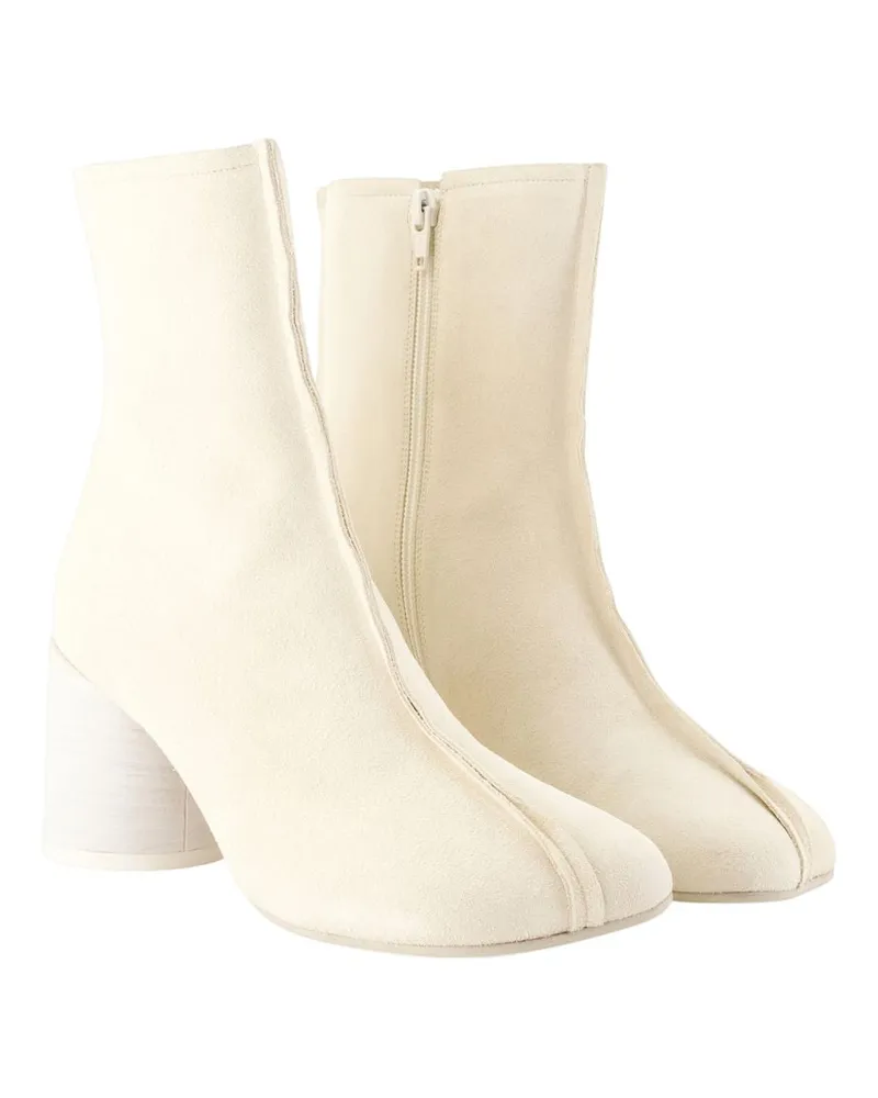 Maison Margiela Women's Ankle Boots -  Leather Ivory Calfskin Shoes Ankle-Boots Ivory