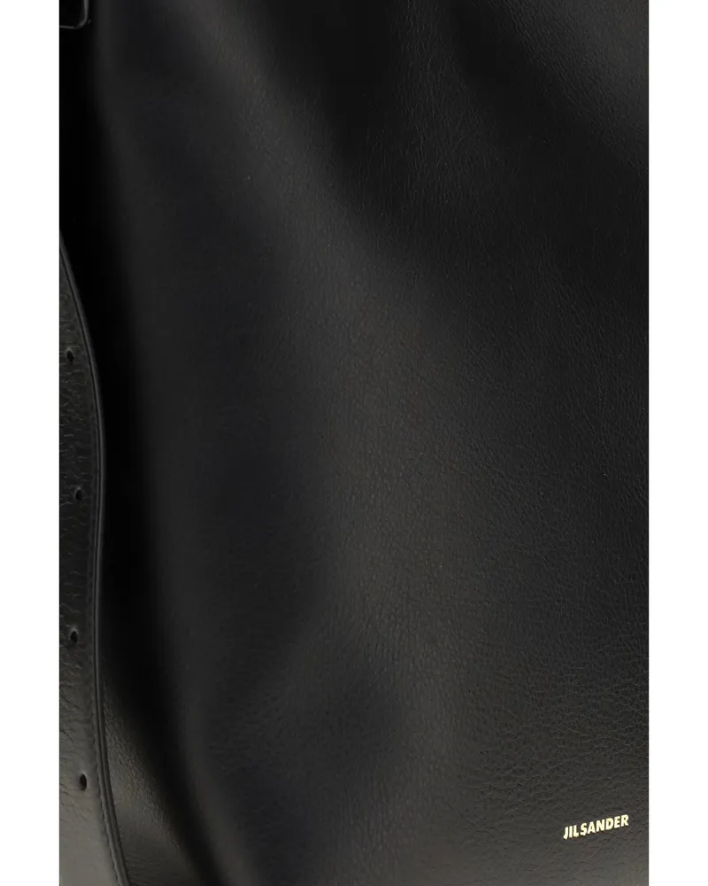 Jil Sander Women's Tote Bag Cannolo Black Calf Leather (bos Taurus) Handbags Hand Black