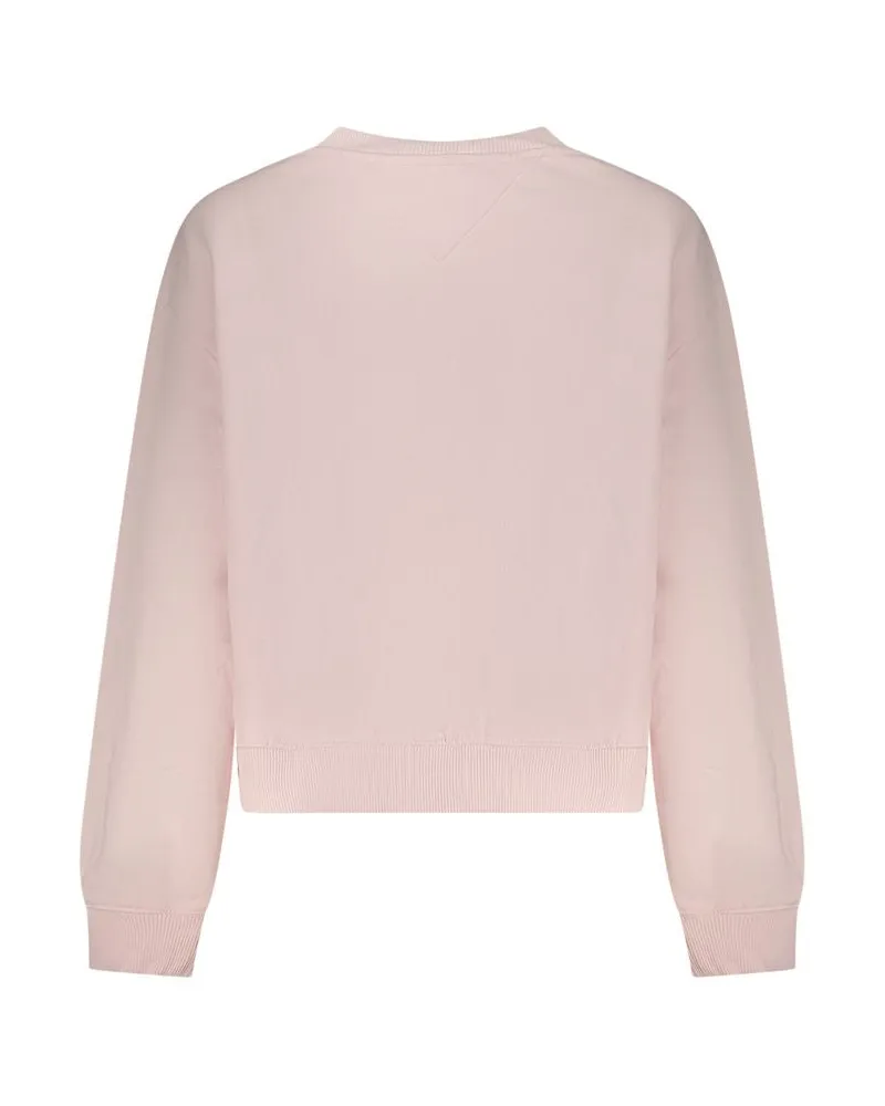 Tommy Hilfiger Embossed Logo Cotton Sweatshirt — Pink Pink