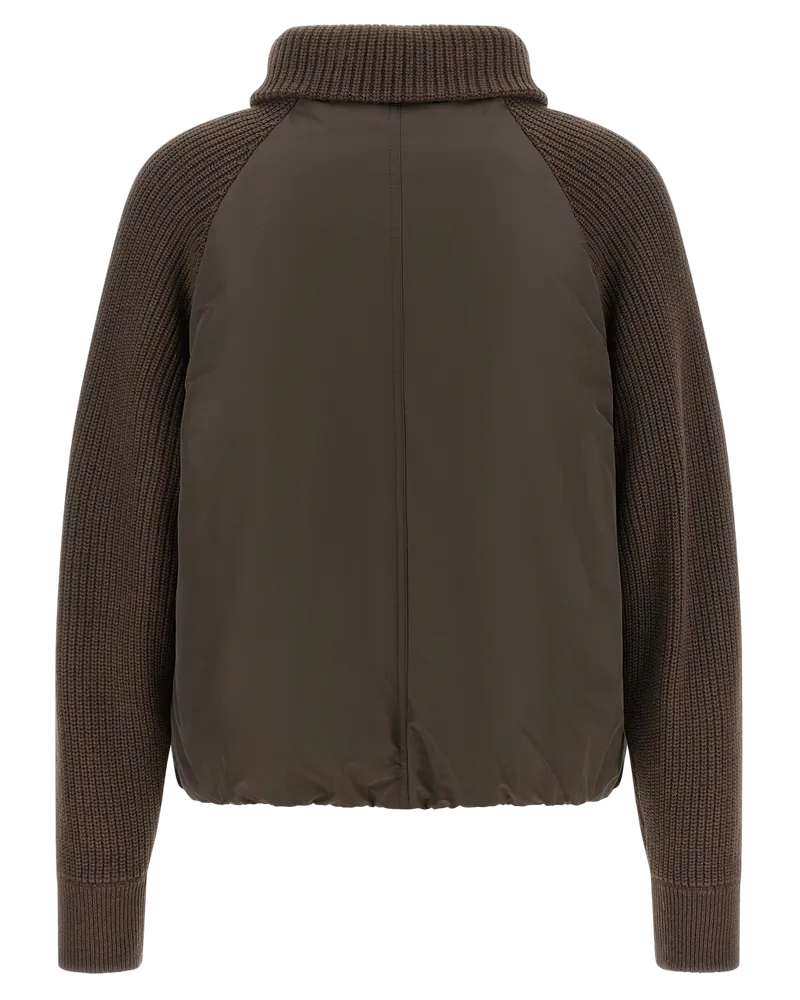 Brunello Cucinelli Women's Brown Cotton Full-Length Jacket Clothing Brown