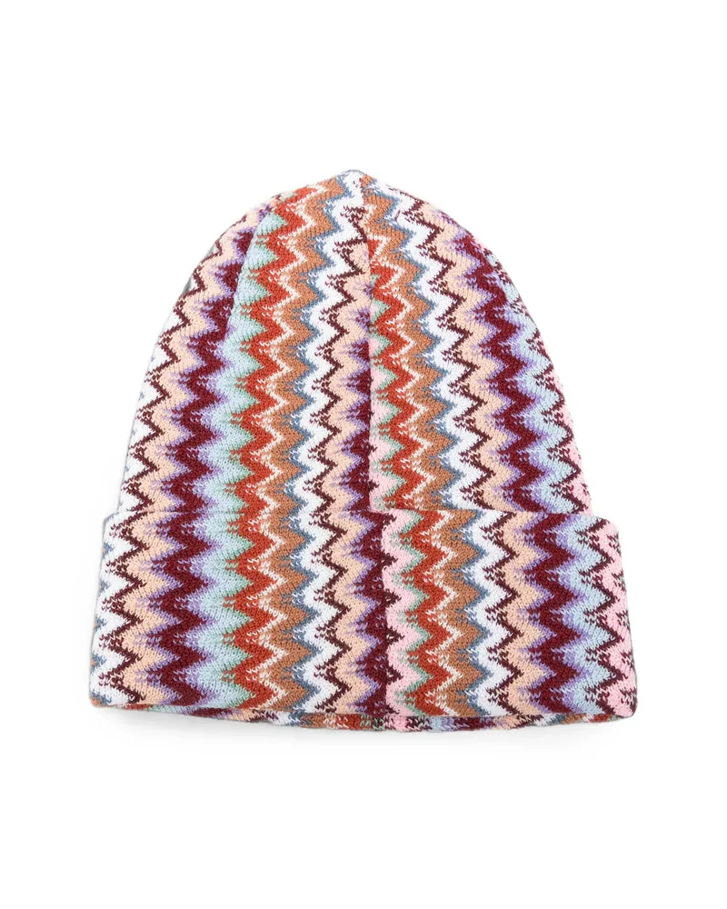 Missoni CPRAWMDA823 Chevron-Knit Beanie — Red Red