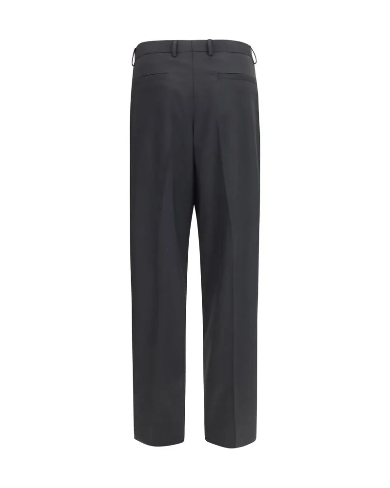 Dolce & Gabbana Men Black Wool Oves Aries Dress Pants Black