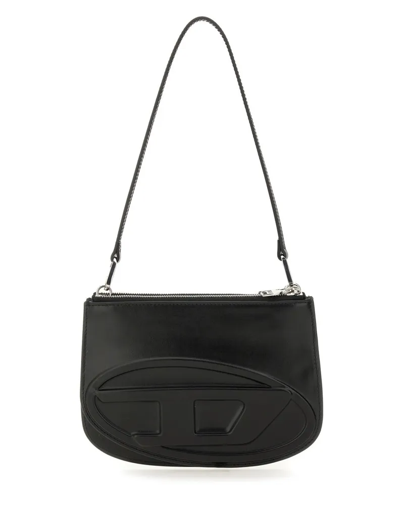 Diesel Women's Shoulder Bag 1dr Twin Black Leather Black