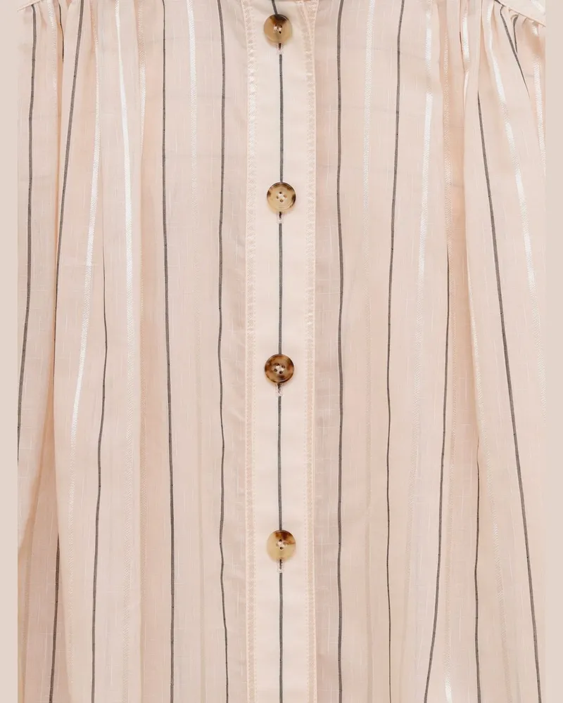 Chloé Striped Silk Poplin Blouse — Powder Powder