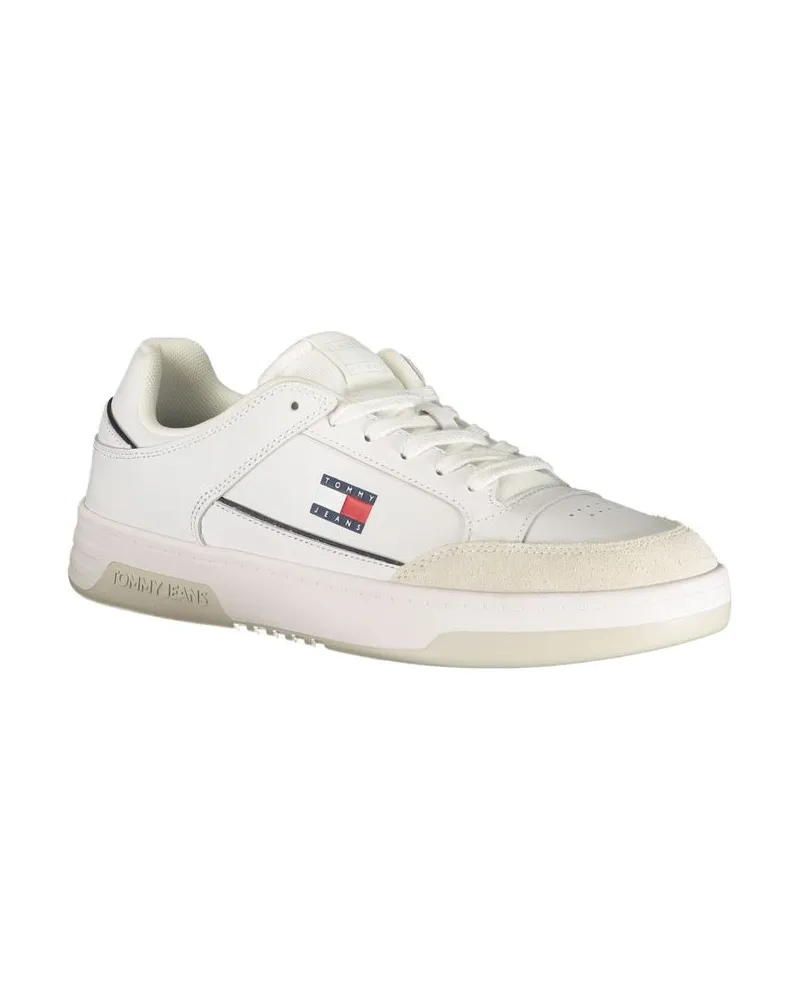Tommy Hilfiger Lace-Up Leather-Blend Sneaker — White White