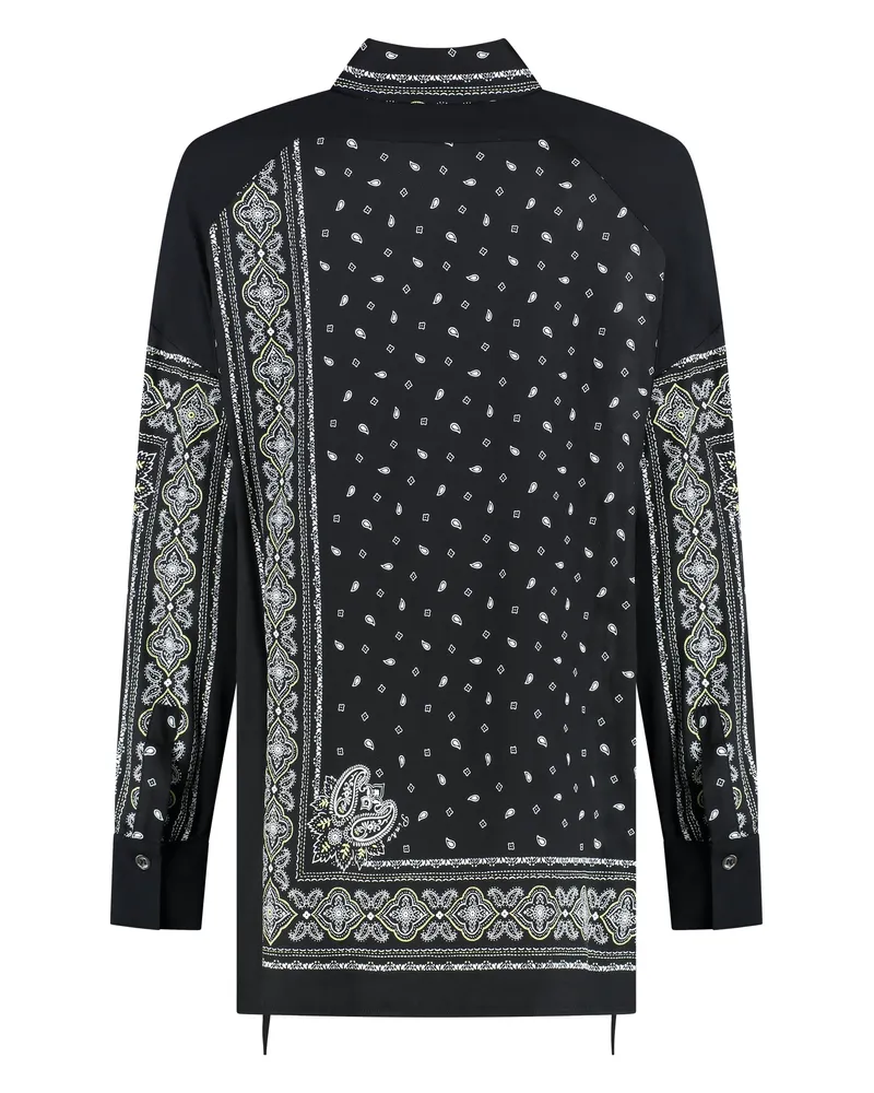 Pinko Women's Shirt Viscose Black-Lime Black/lime Black