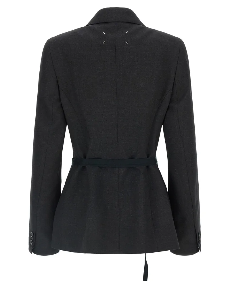 Maison Margiela Wool Wrap Blazer — Black Black