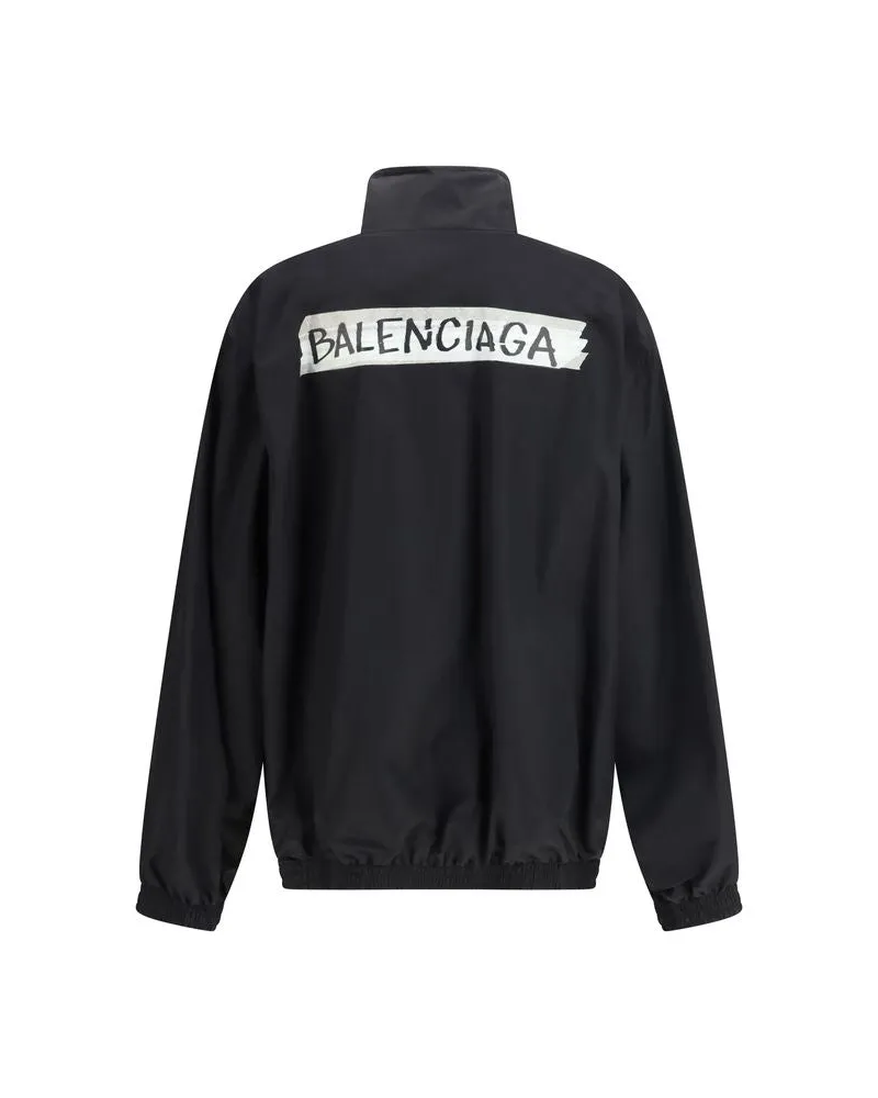 Balenciaga Men's Black Cotton Shell Jacket Clothing Black